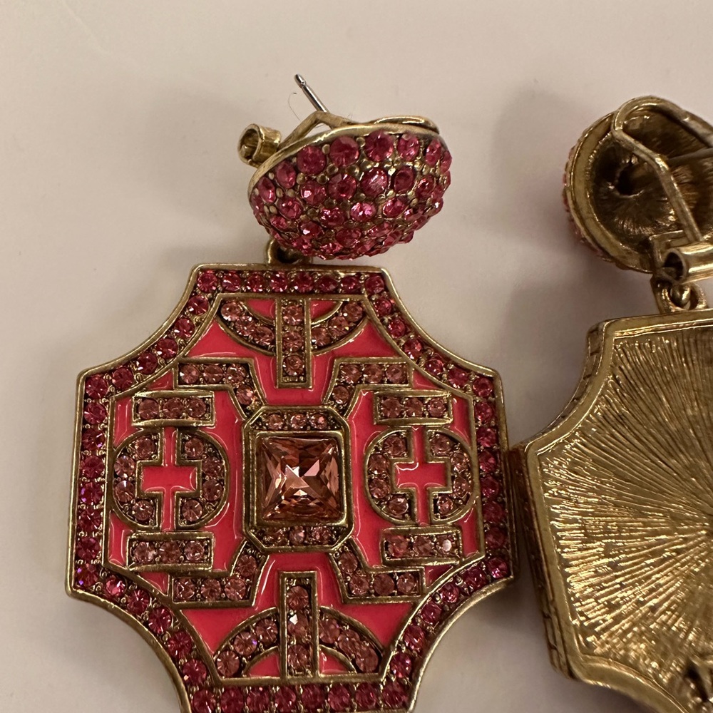 Pink and gold earrings
